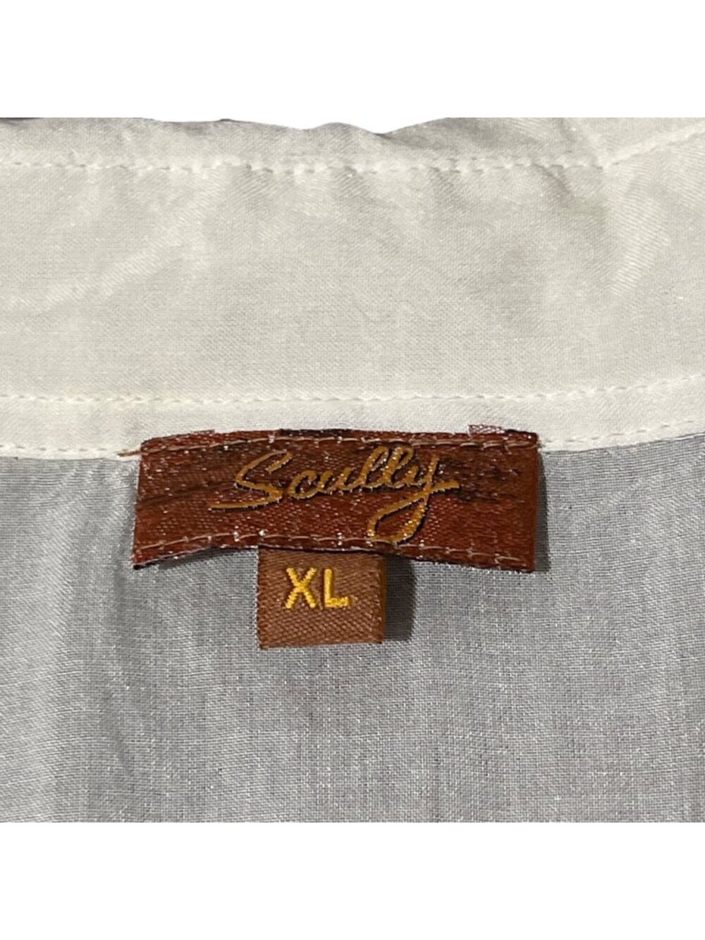 Scully Womens XL Button-Up Top Floral Embroidered Shirt Cream Red Blue Western - Picture 4 of 9